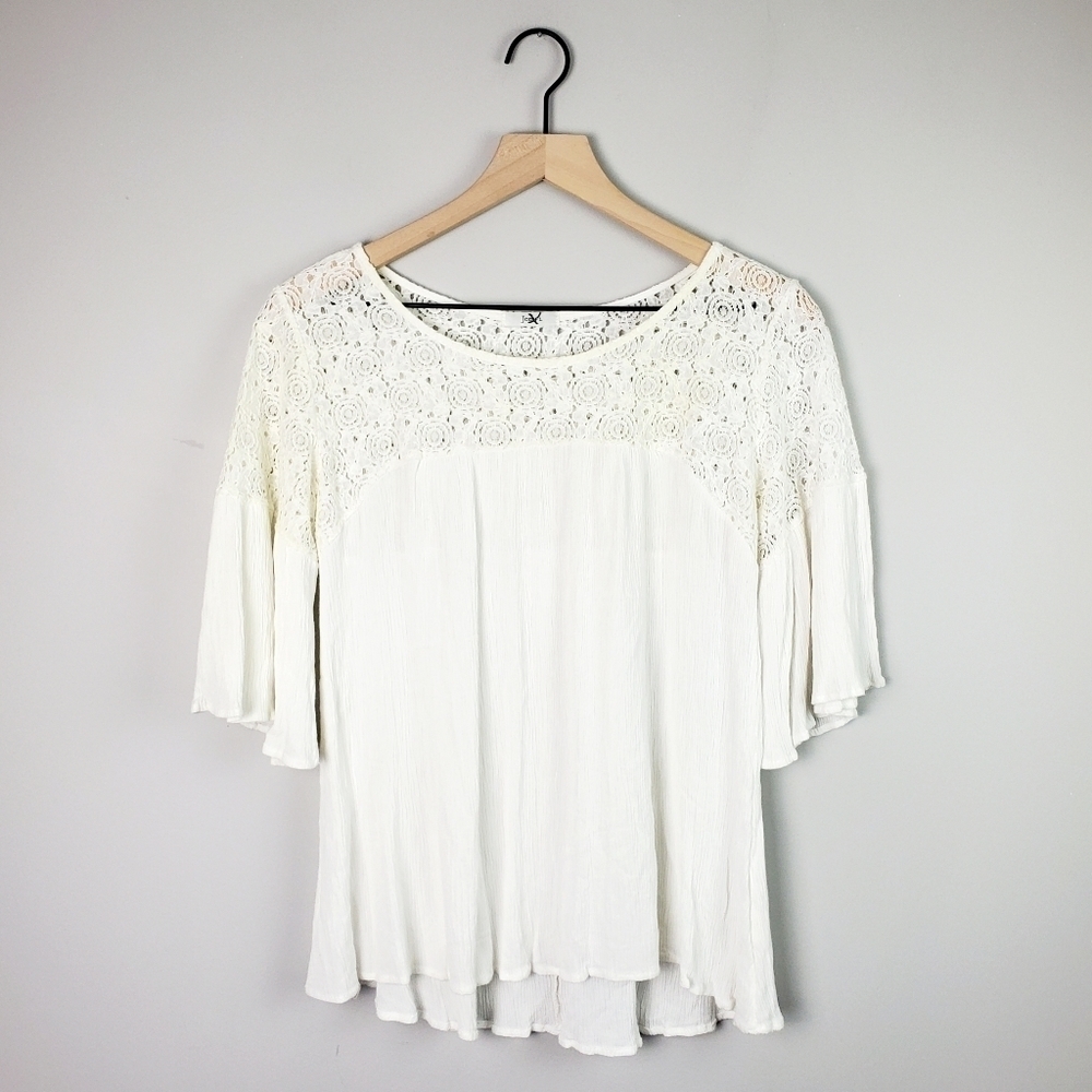Jodifl White Long Sleeve Top Small